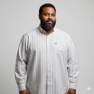 Brooks Brothers Mens XL Multi Color Stripe Cotton Oxford Button Down Shirt